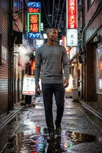 Structured Tonal Textured Crewneck Sweater | Liam