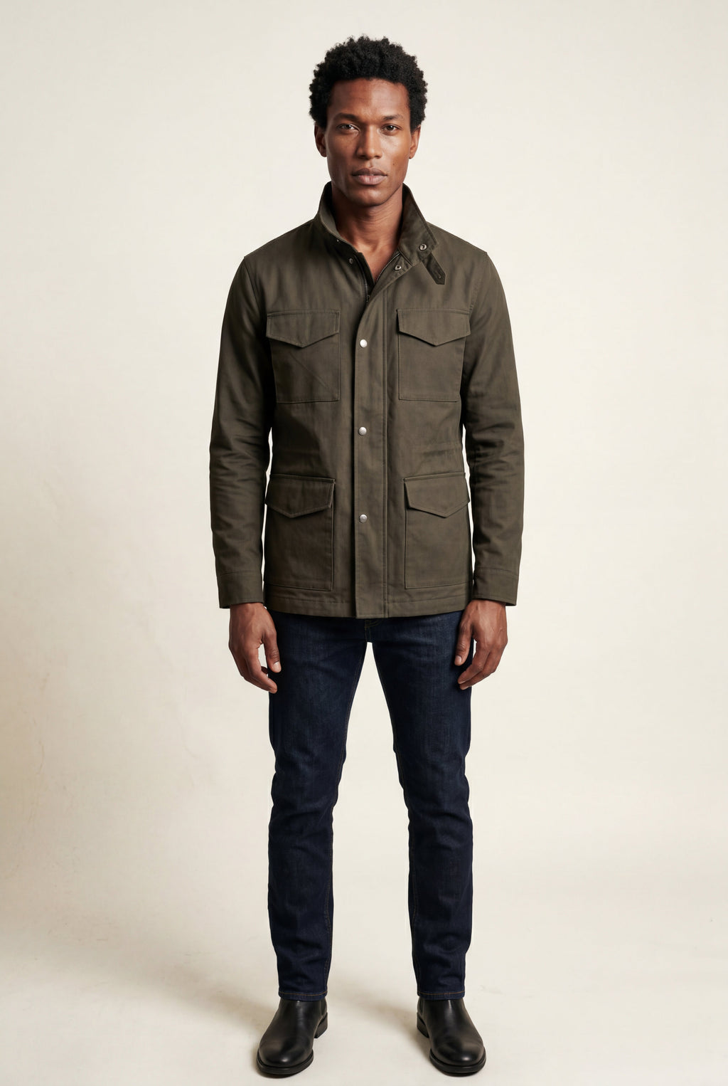 Liam | Structured Utility Field Jacket with Classic Collar