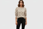 The Eva-Maria - Long Sleeve Polka Dot Knit Sweater