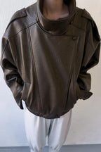 Elcevi | Women's Faux Leather Biker Jacket