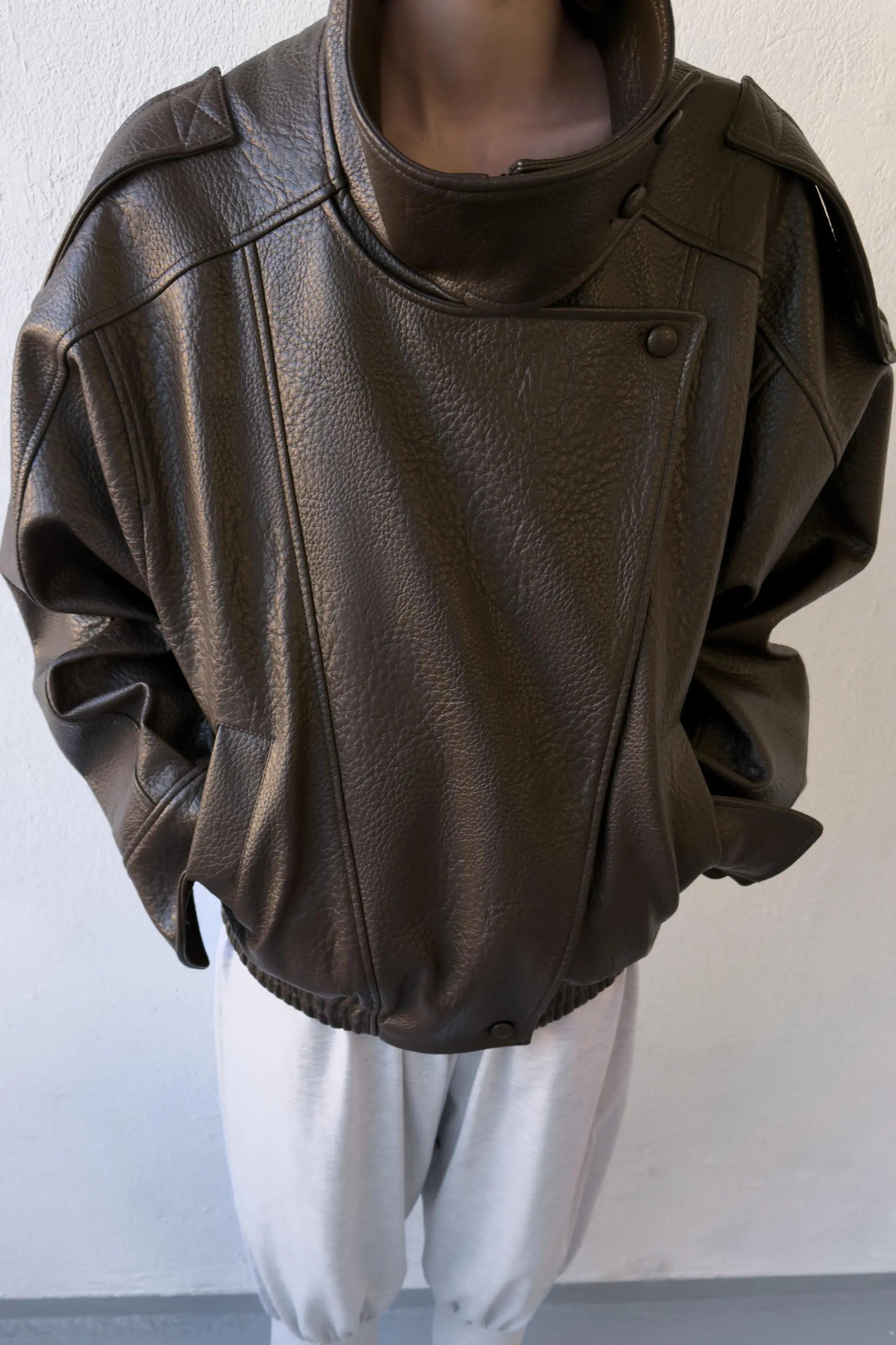 Elcevi | Women's Faux Leather Biker Jacket