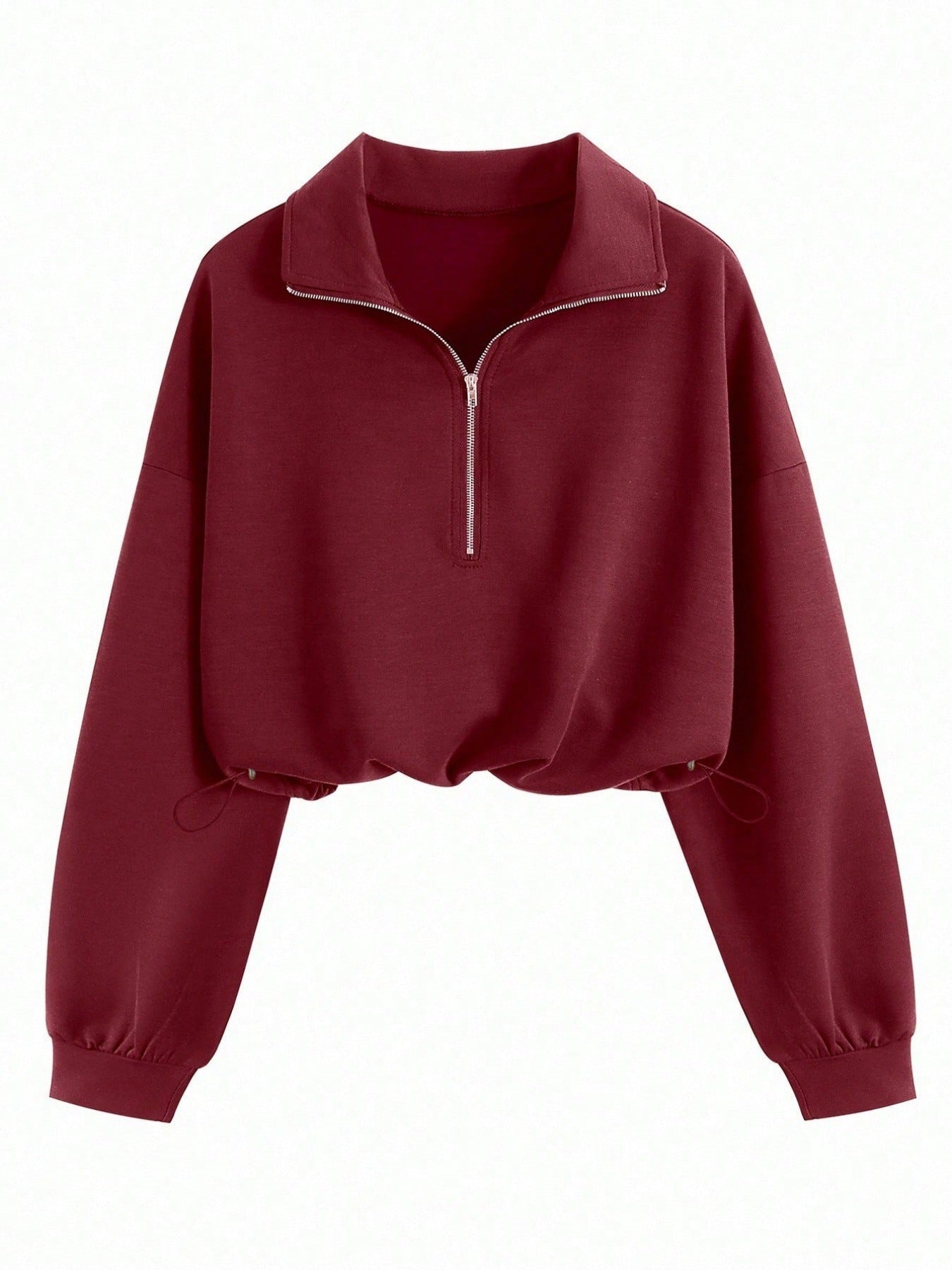 Lia | Cropped Hoodie with Zip and Drawstring