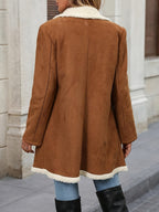Lucy | Women’s Brown Double-Breasted Coat with Soft Lining