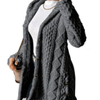 Lucy | Plush Elegance Hooded Jacquard Coat