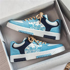 Liam | Artistic Wave Print Rope Lace Low-top Sneakers
