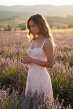 Elcevi | Floral Ruched Bust A-line Sundress with Front Slit For Women
