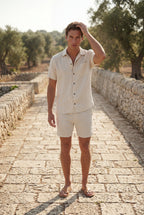 Liam | Relaxed Short Sleeve Shirt and Drawstring Shorts Set
