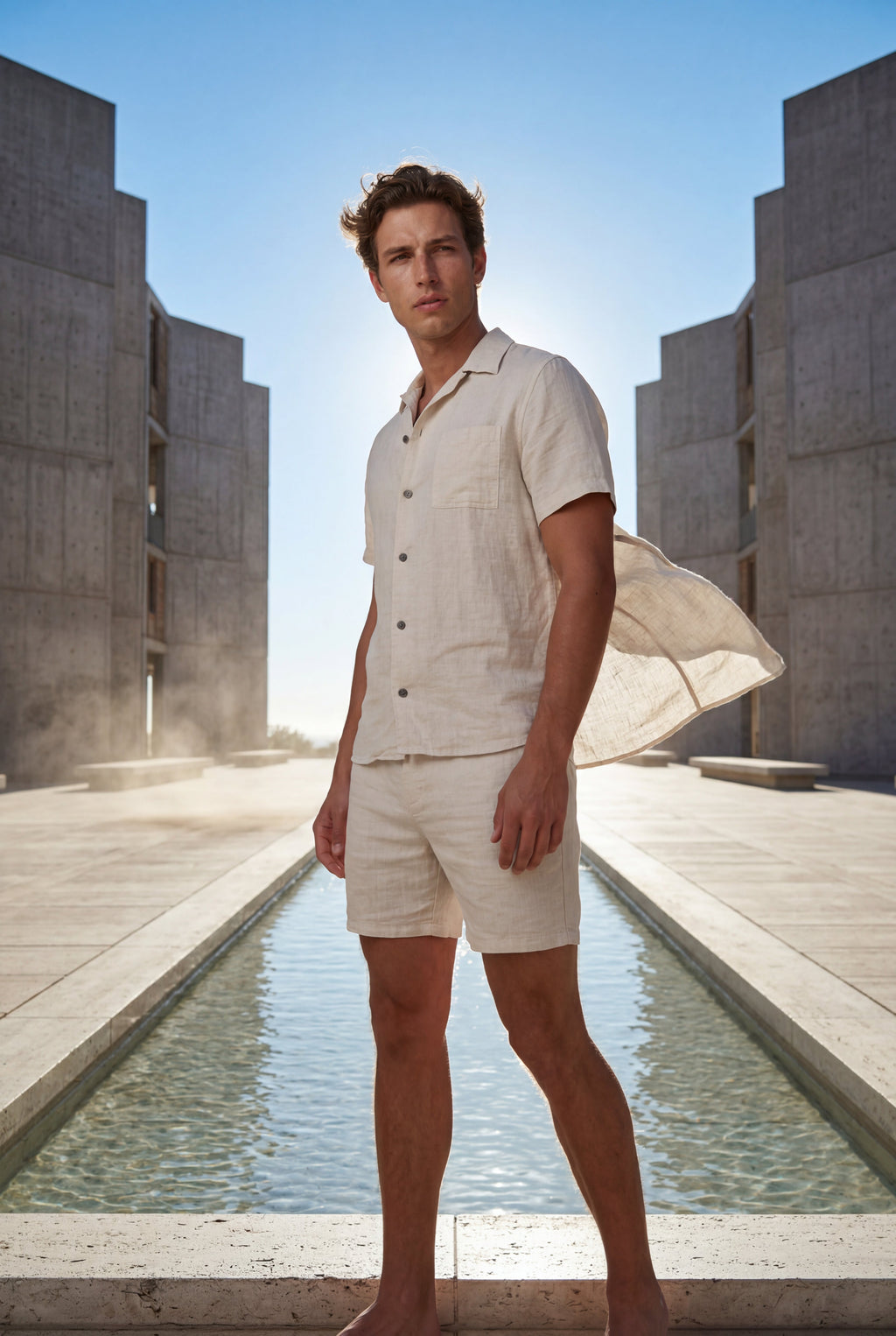 Liam | Relaxed Short Sleeve Shirt and Drawstring Shorts Set