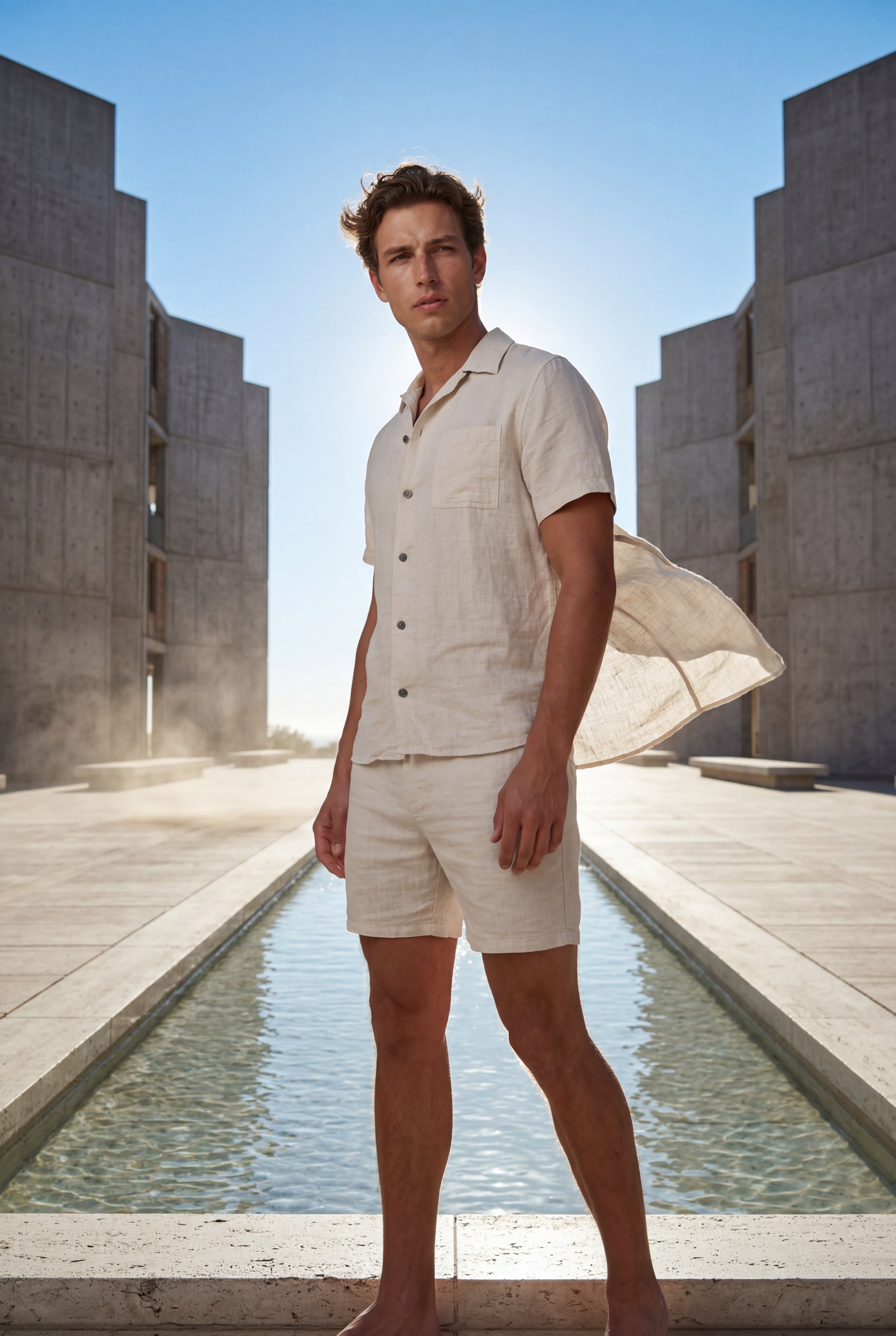 Liam | Relaxed Short Sleeve Shirt and Drawstring Shorts Set