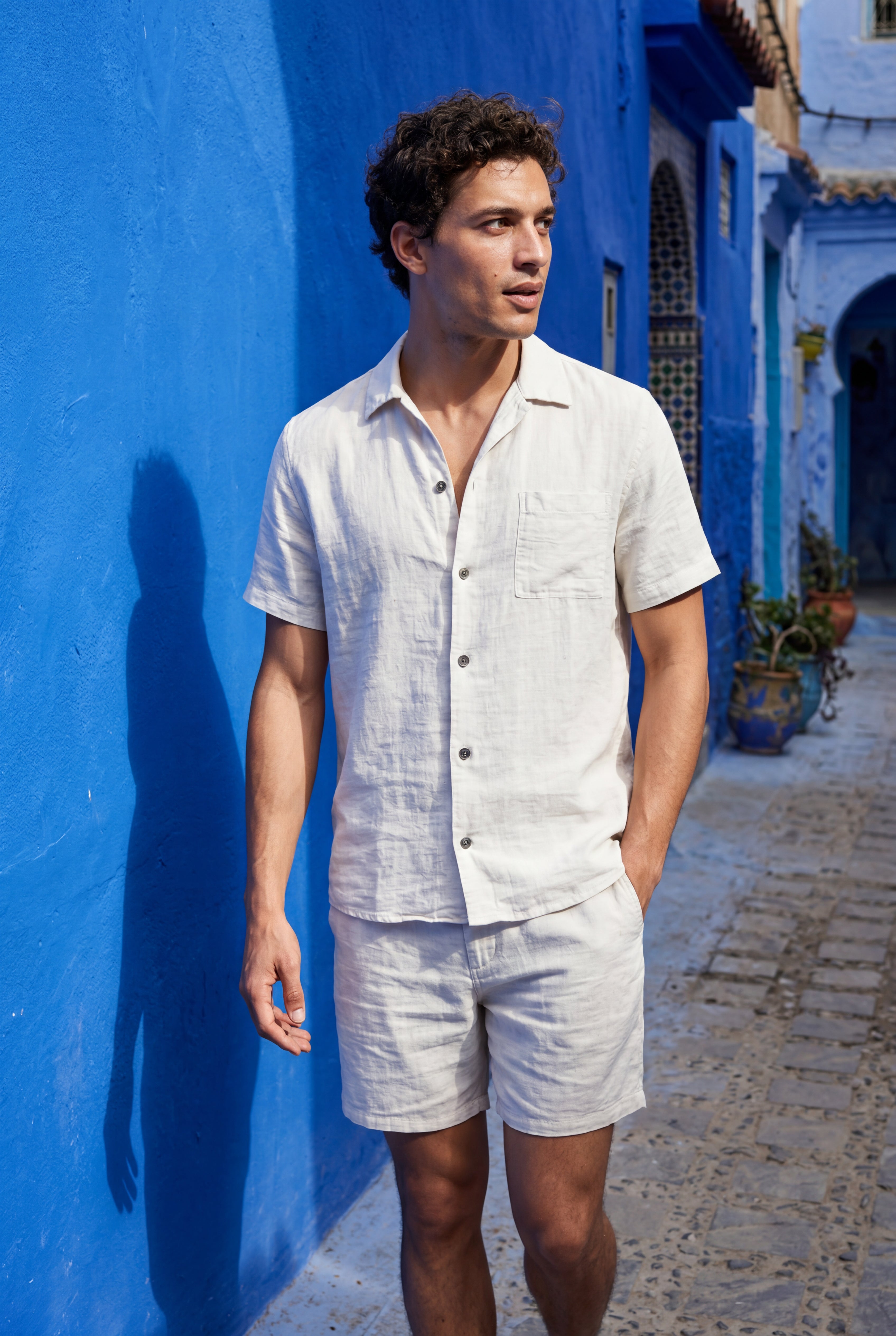 Liam | Relaxed Short Sleeve Shirt and Drawstring Shorts Set