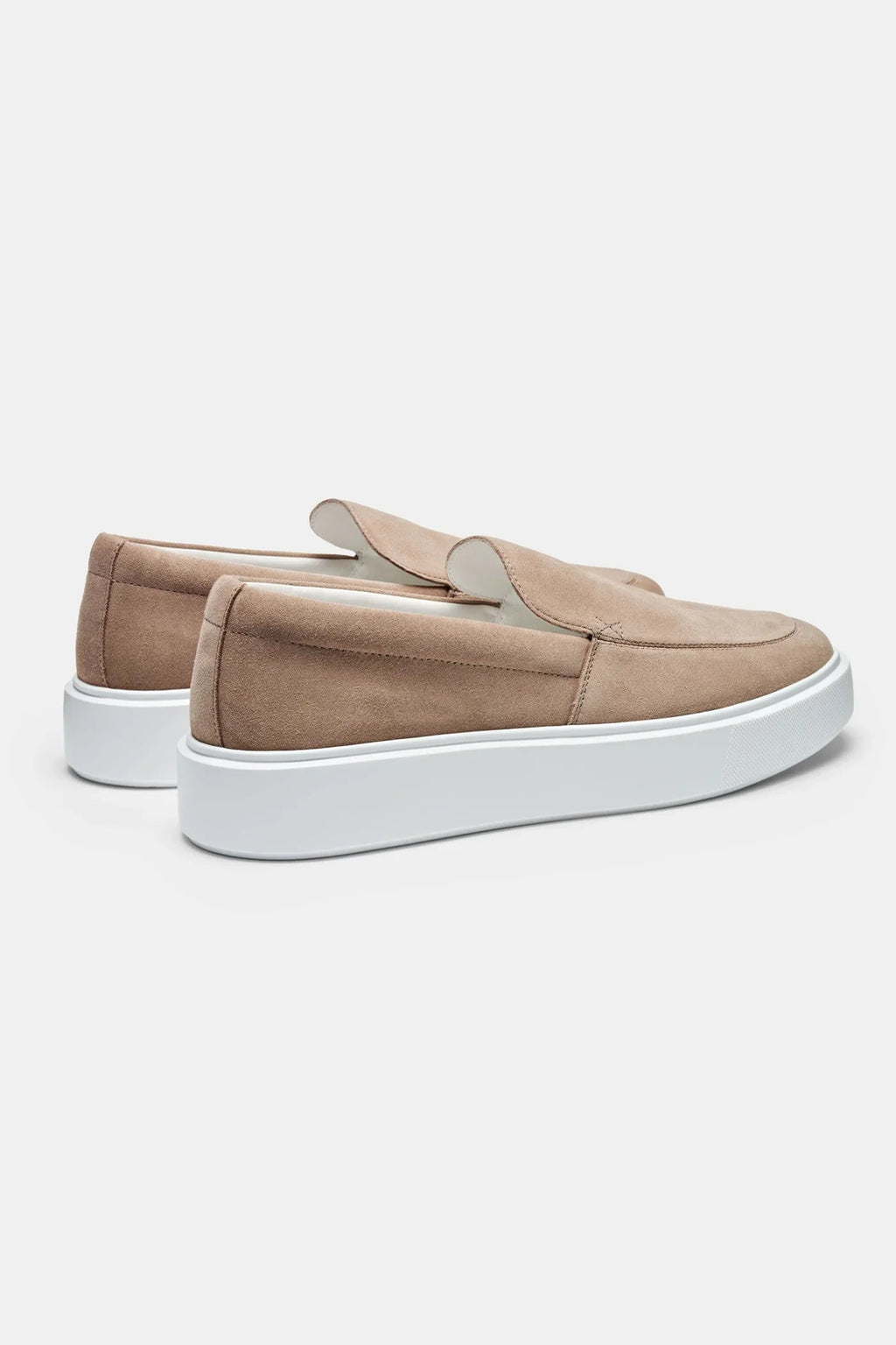 Liam | Beige Chunky Lug Sole Loafers Almond Toe Slip-on