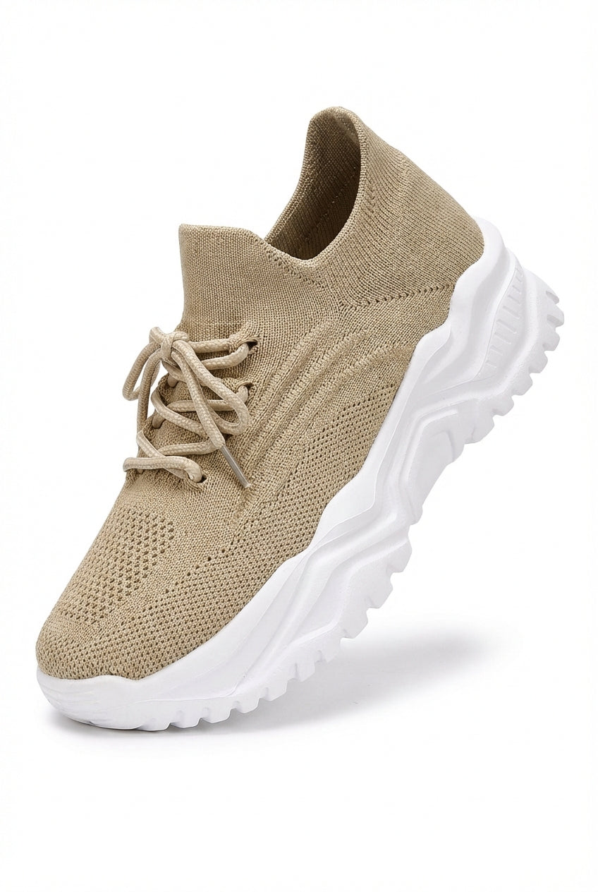 Lia | Chunky Sole Lace-up Sock Sneakers