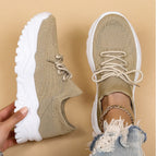 Lia | Chunky Sole Lace-up Sock Sneakers