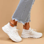 Lia | Chunky Sole Lace-up Sock Sneakers
