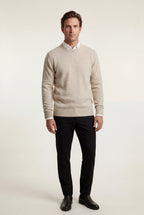 Classic Crew Neck Pullover Sweater with Ribbed Trim |  James