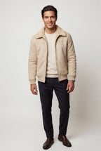 Liam | Collar Bomber Jacket with Ribbed Sleeves