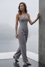 Lia | High-waisted Pleated Tapered Trousers with Tailored Waistband