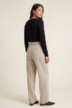 Lia | High-waisted Pleated Tapered Trousers with Tailored Waistband