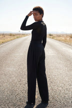 Lia | High-waisted Pleated Tapered Trousers with Tailored Waistband