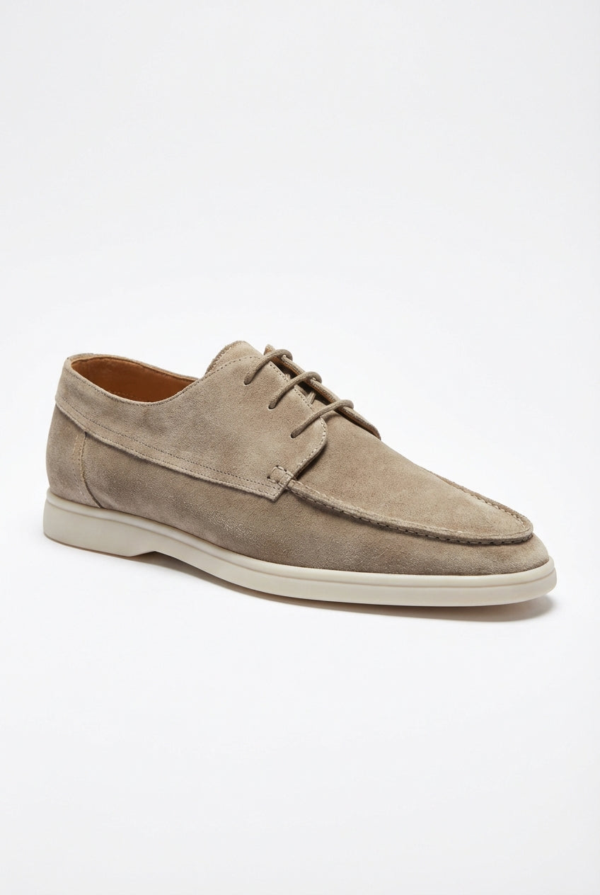 Liam | Lace-up Moc Toe Loafers with Contrasting Sole