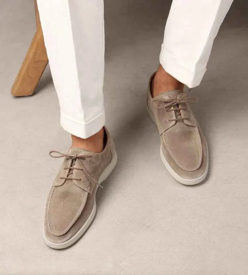 Liam | Lace-up Moc Toe Loafers with Contrasting Sole