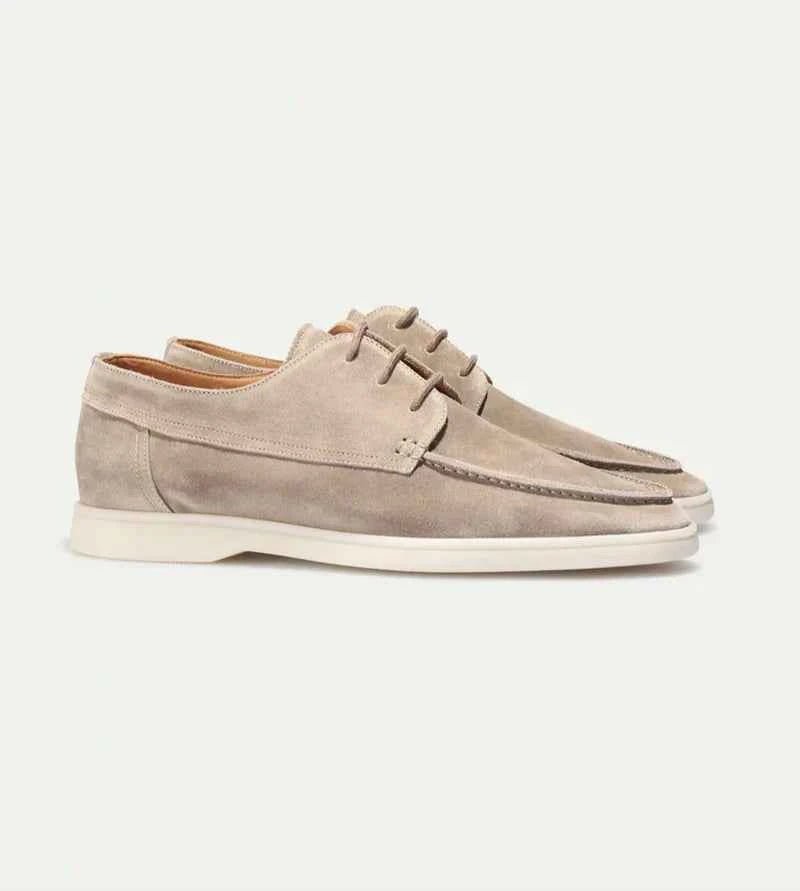 Liam | Lace-up Moc Toe Loafers with Contrasting Sole