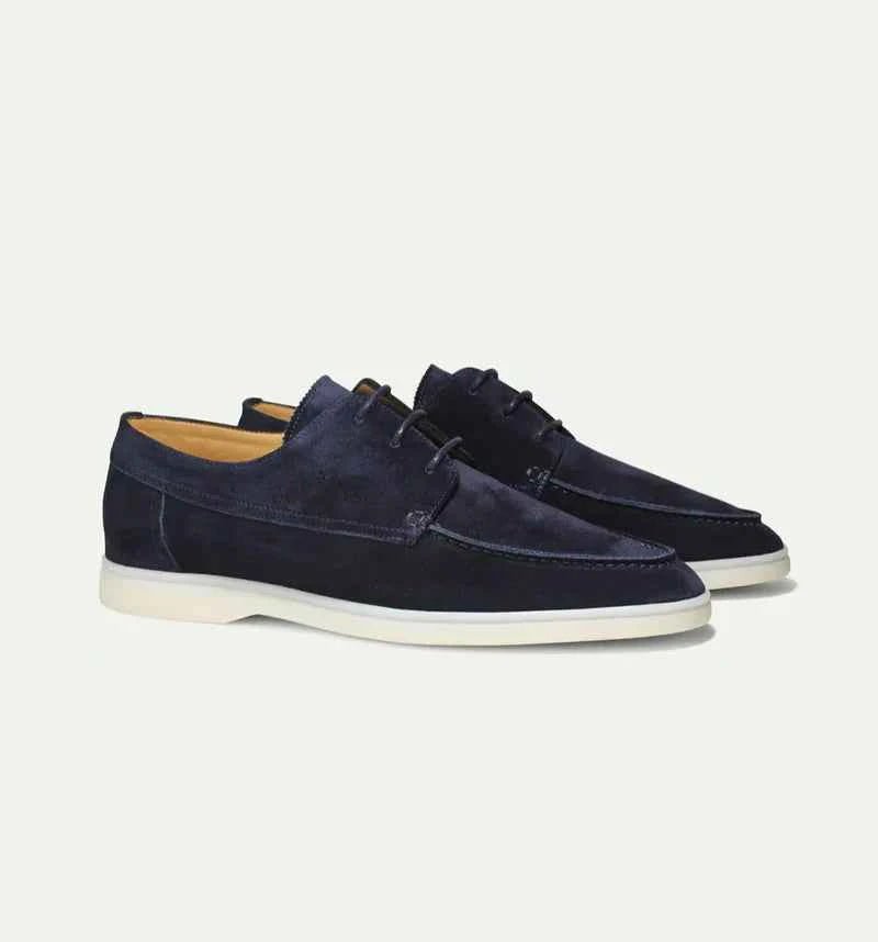 Liam | Lace-up Moc Toe Loafers with Contrasting Sole