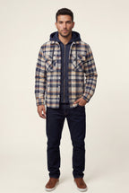 Liam | Large Check Pattern Hooded Flannel Jacket
