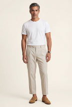 Liam | Pleated Straight Leg Tailored Dress Trousers