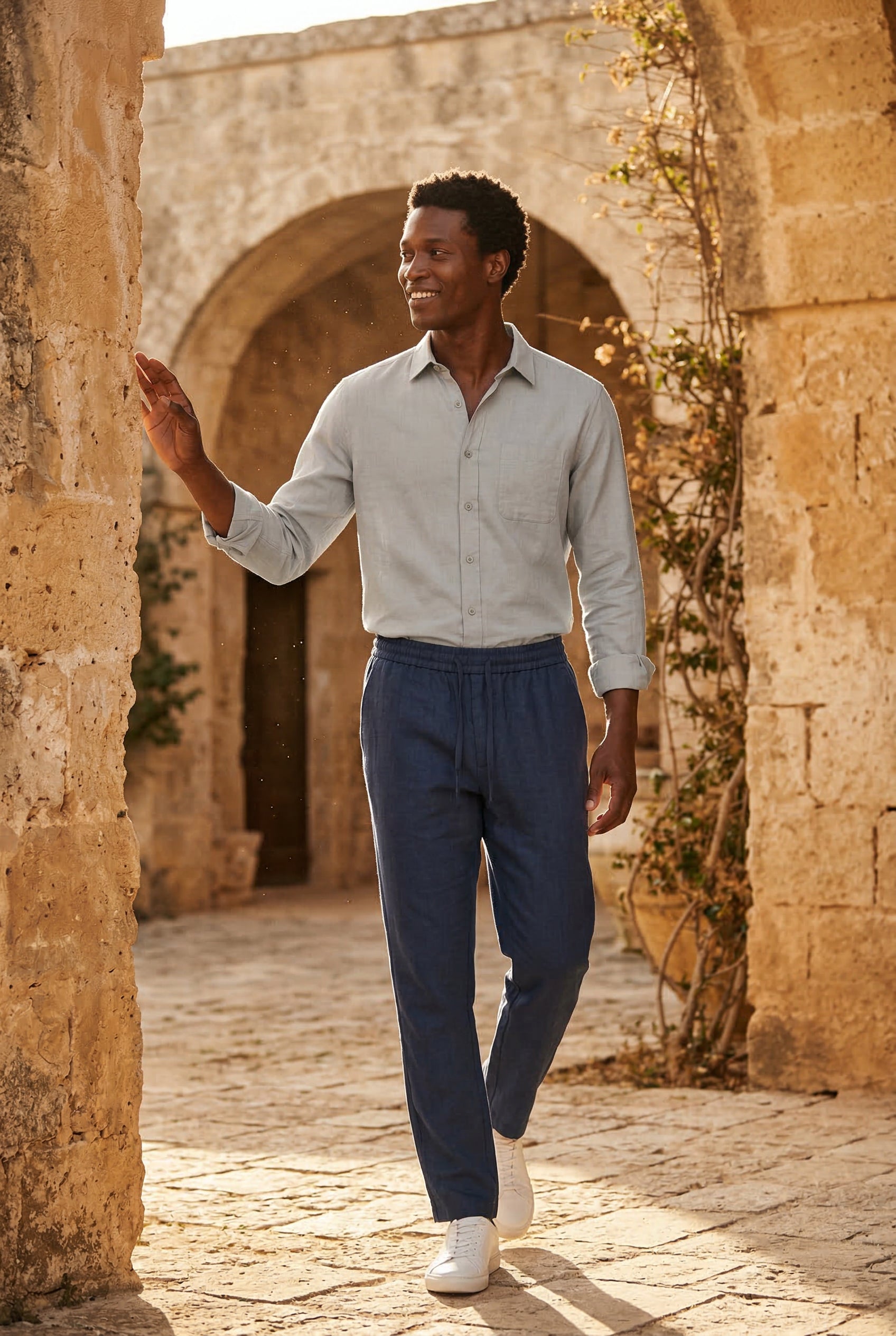 Liam | Relaxed Button-down Shirt and Drawstring Trouser Set