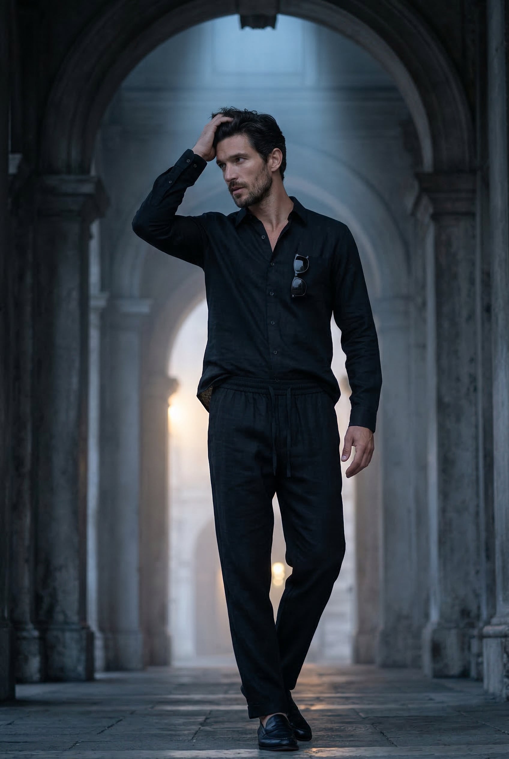 Liam | Relaxed Button-down Shirt and Drawstring Trouser Set