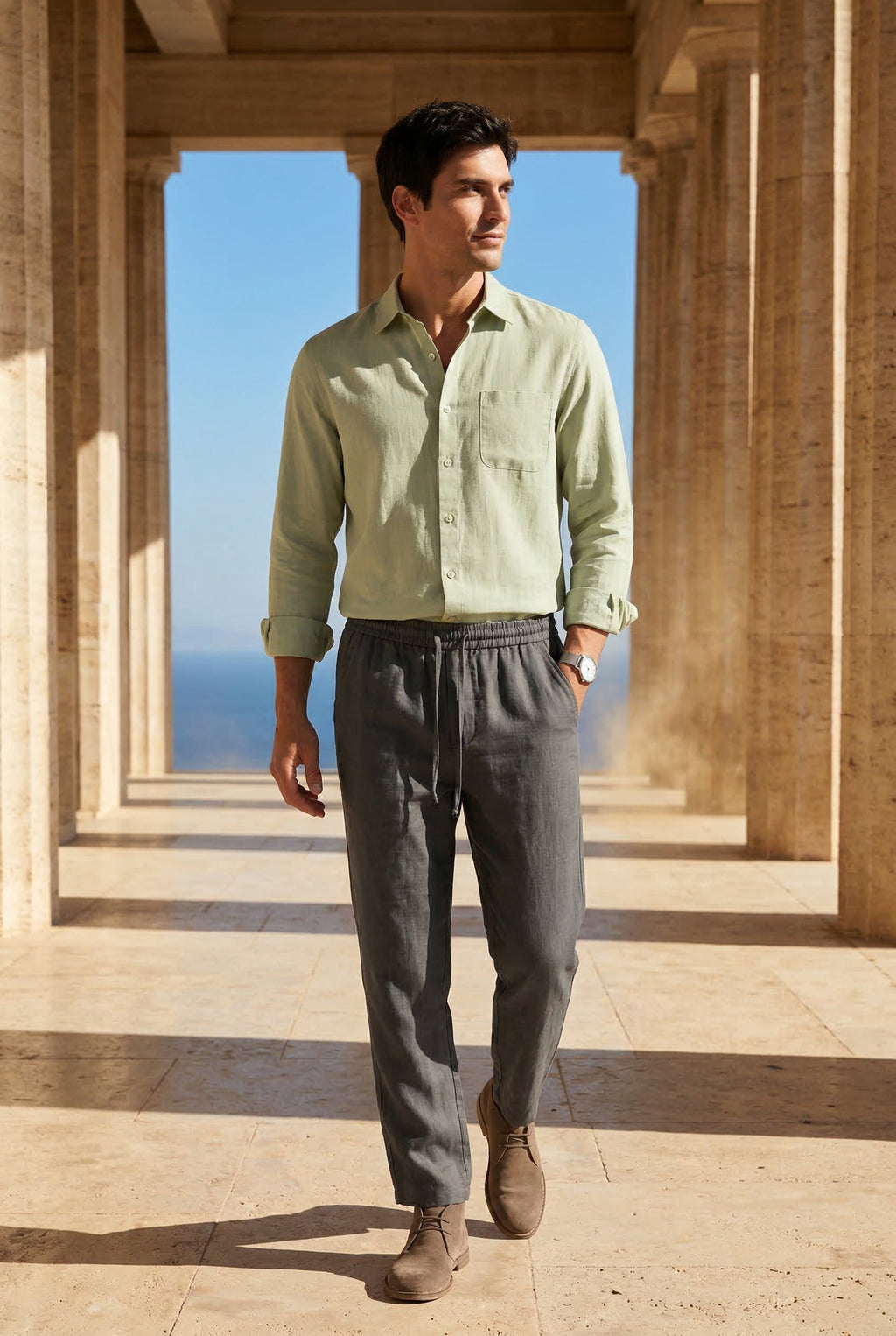 Liam | Relaxed Button-down Shirt and Drawstring Trouser Set