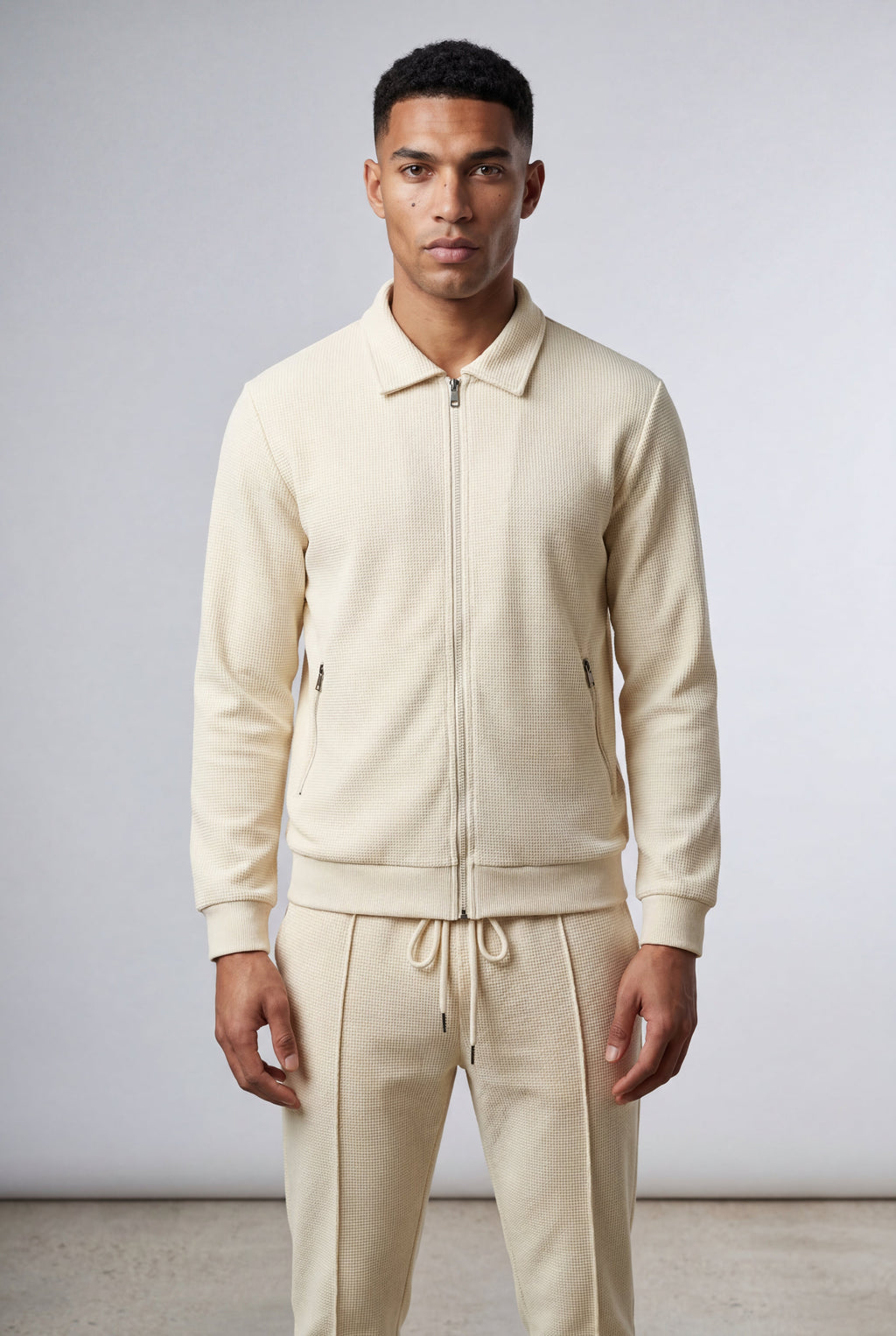 Liam | Ribbed Bomber Jacket and Jogger Athleisure Set