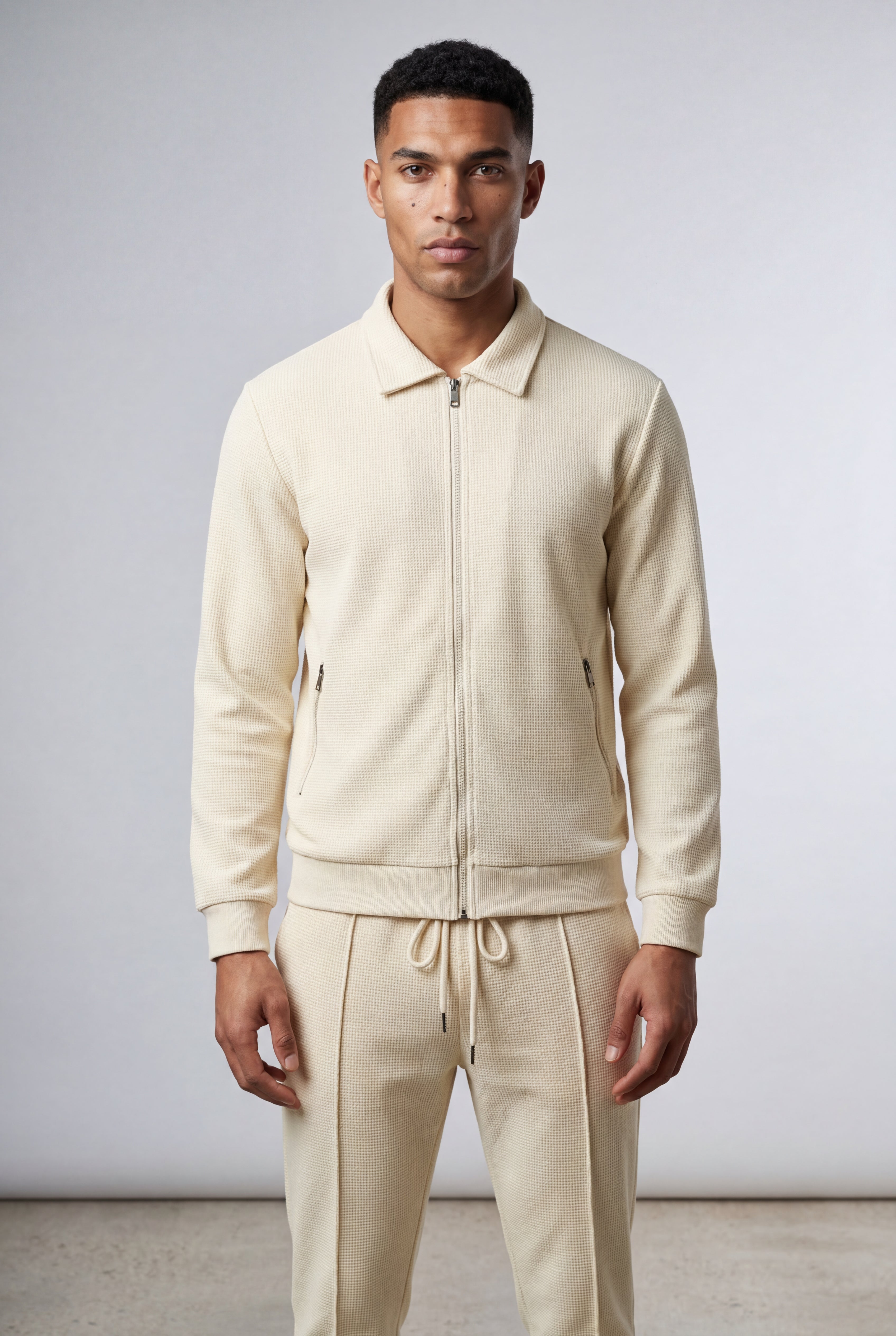 Liam | Ribbed Bomber Jacket and Jogger Athleisure Set