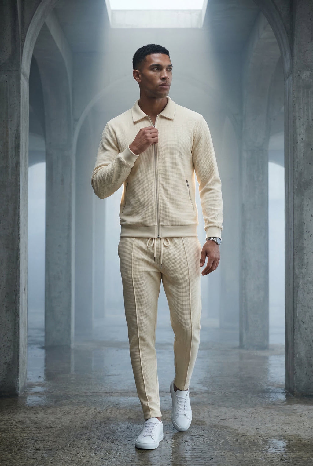 Liam | Ribbed Bomber Jacket and Jogger Athleisure Set
