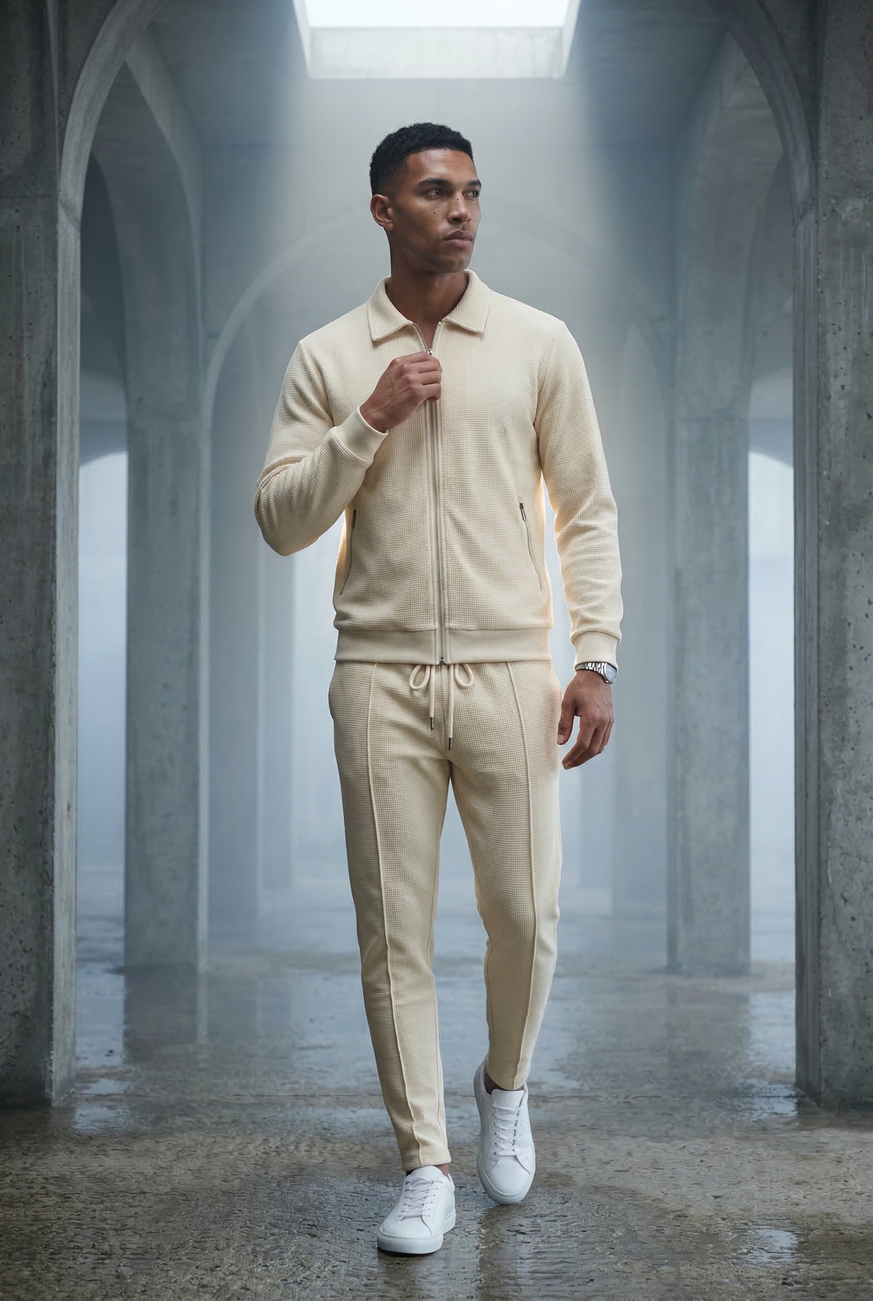 Liam | Ribbed Bomber Jacket and Jogger Athleisure Set