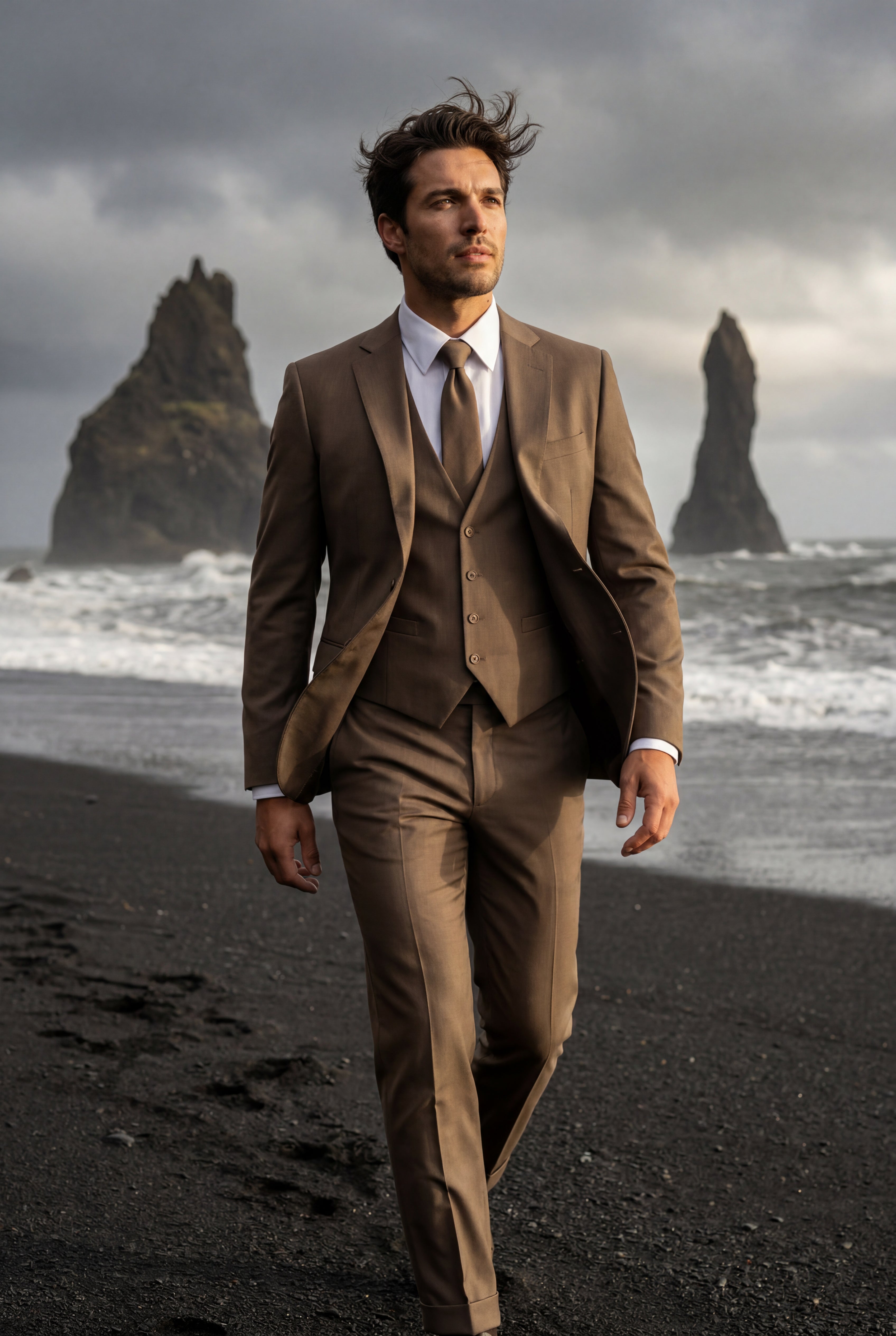 Gio | Slim-fit Three-piece Wedding Suit with Notch Lapel Blazer