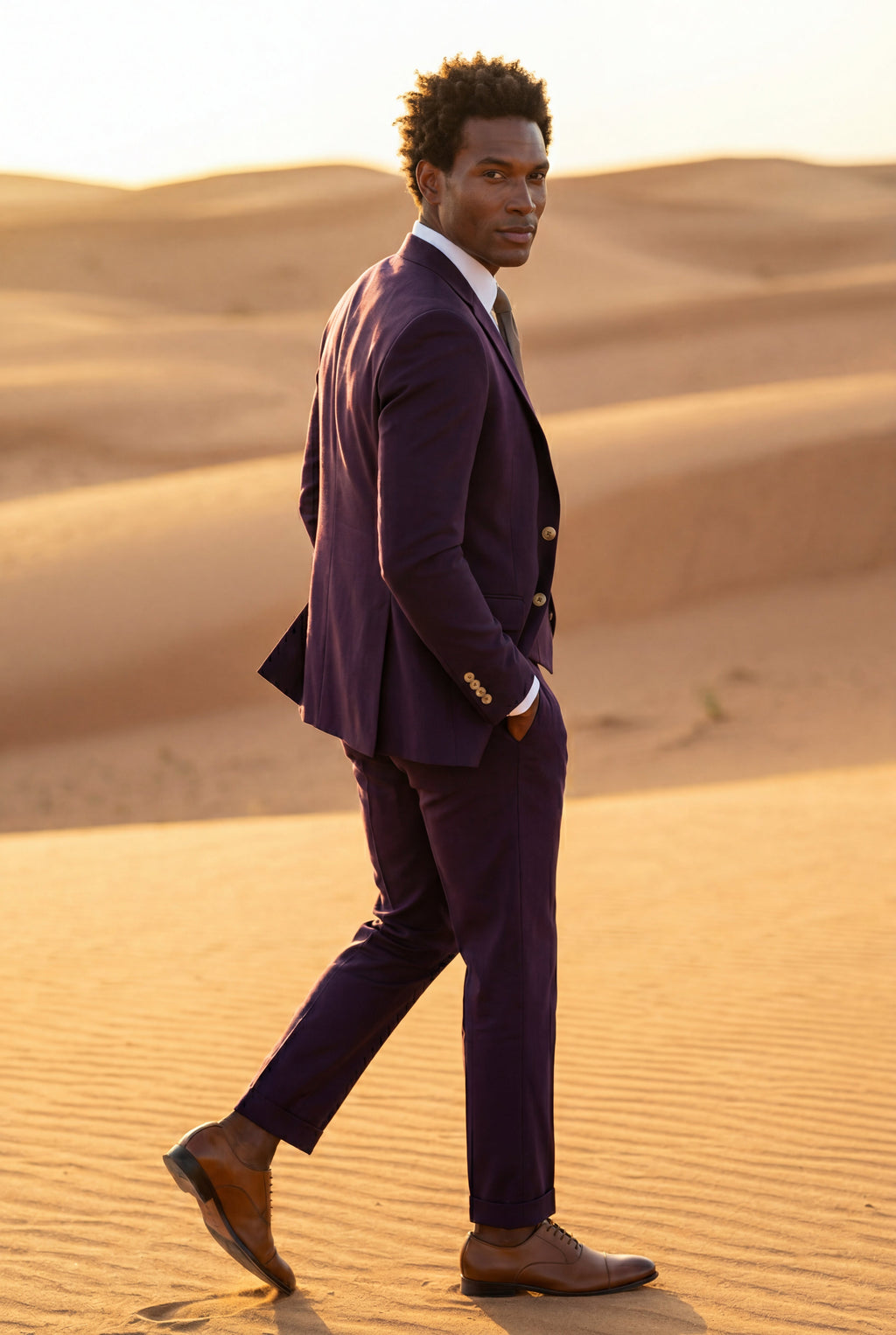 Gio | Slim-fit Three-piece Wedding Suit with Notch Lapel Blazer