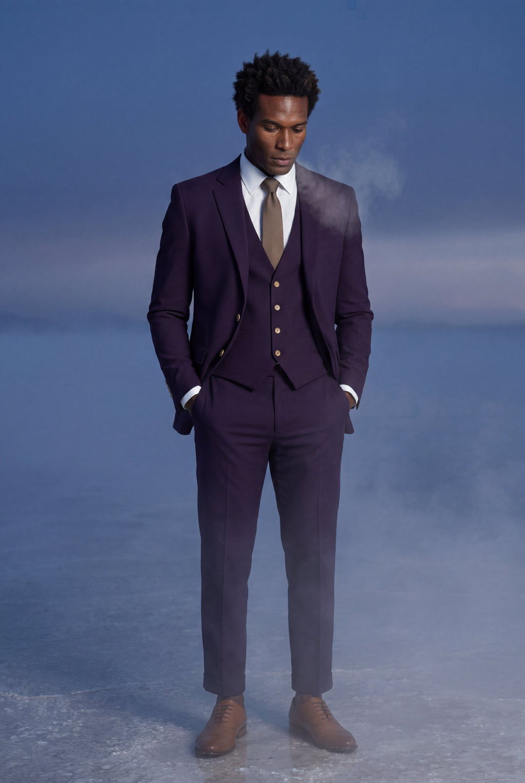 Gio | Slim-fit Three-piece Wedding Suit with Notch Lapel Blazer