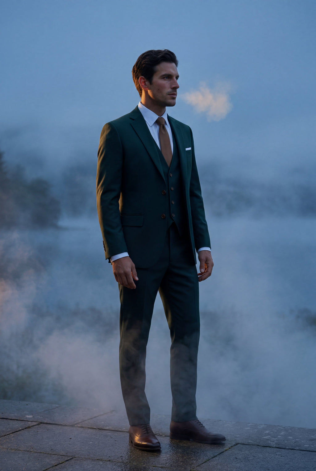 Gio | Slim-fit Three-piece Wedding Suit with Notch Lapel Blazer
