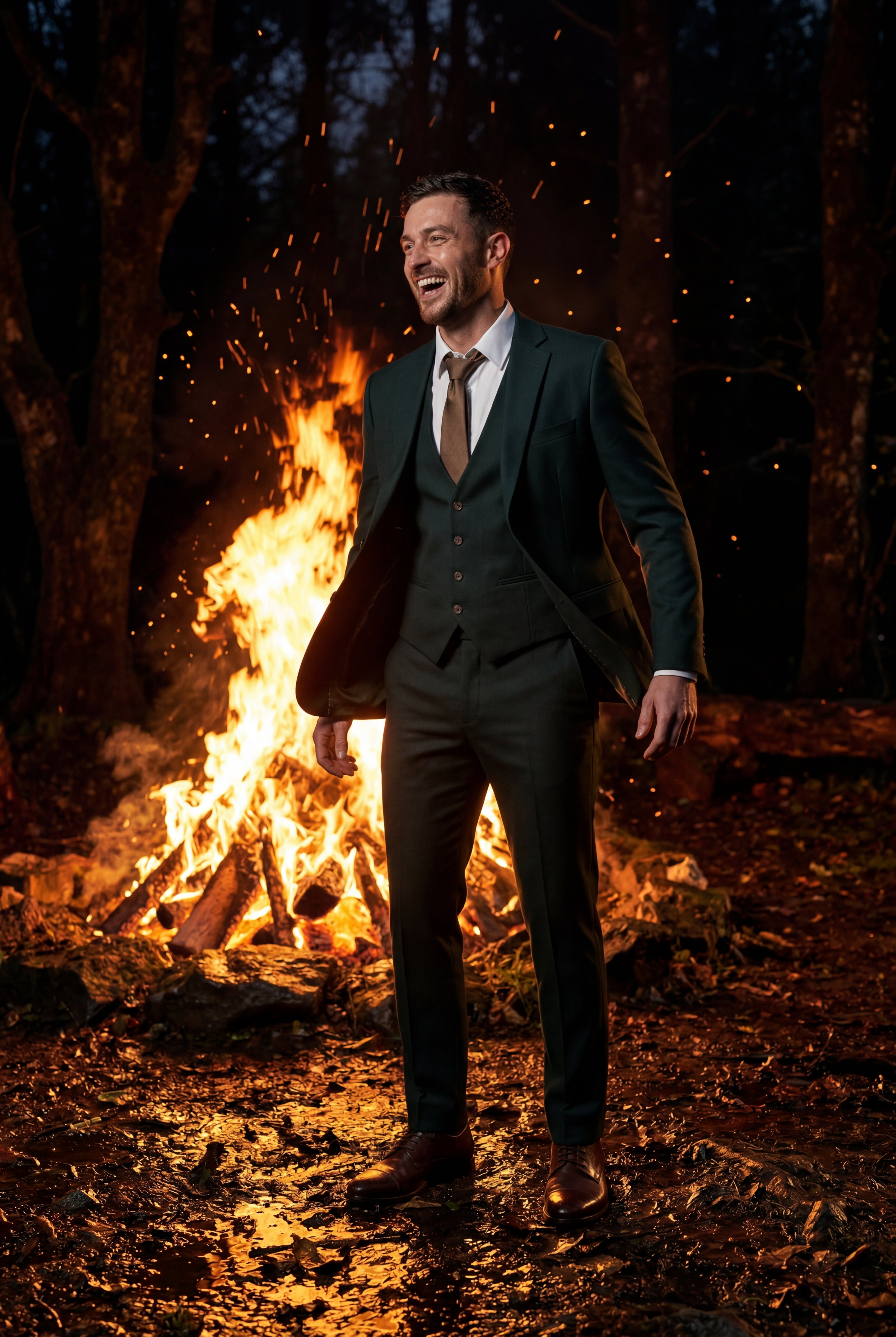 Gio | Slim-fit Three-piece Wedding Suit with Notch Lapel Blazer