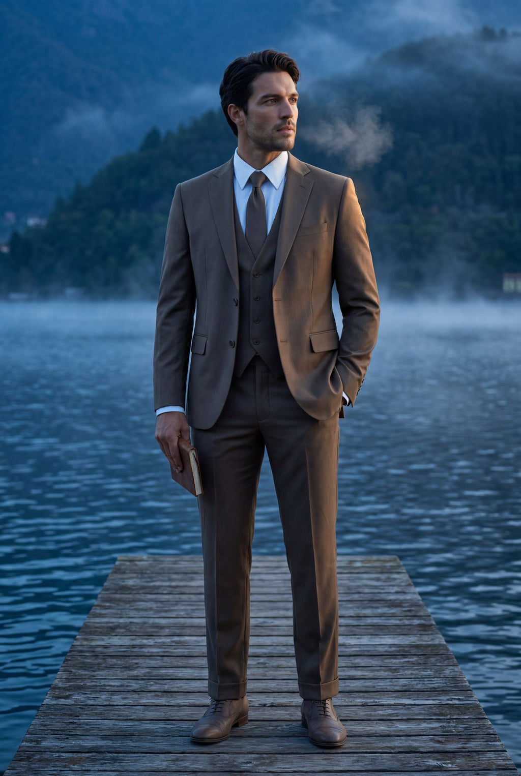 Gio | Slim-fit Three-piece Wedding Suit with Notch Lapel Blazer