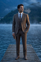 Gio | Slim-fit Three-piece Wedding Suit with Notch Lapel Blazer