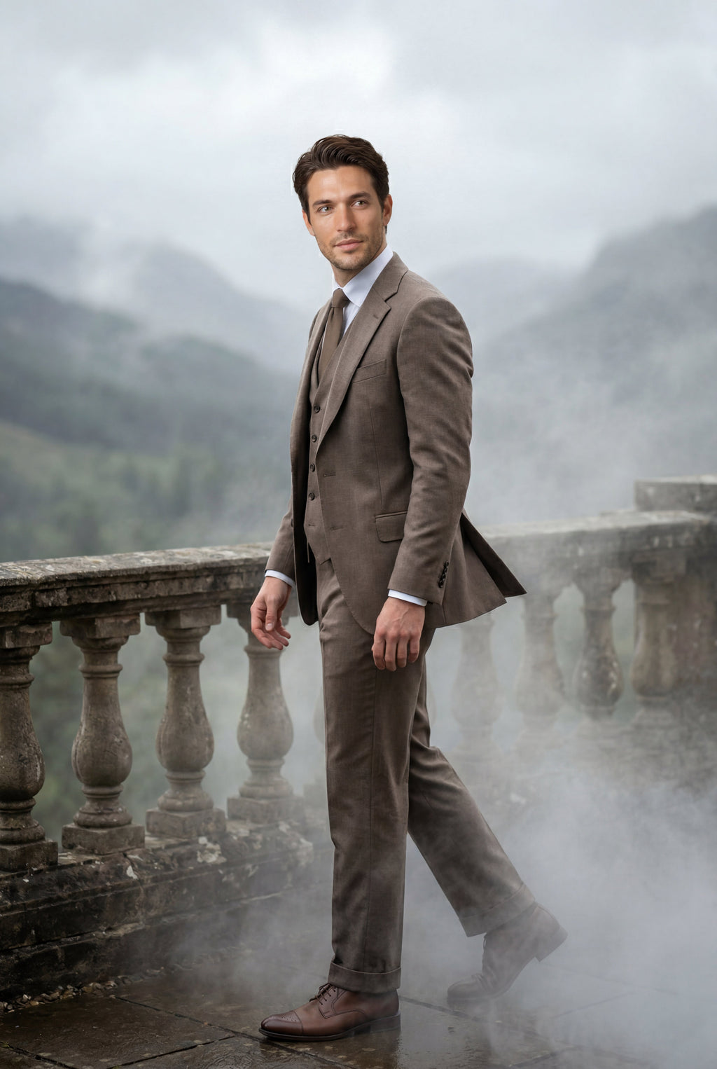 Gio | Slim-fit Three-piece Wedding Suit with Notch Lapel Blazer