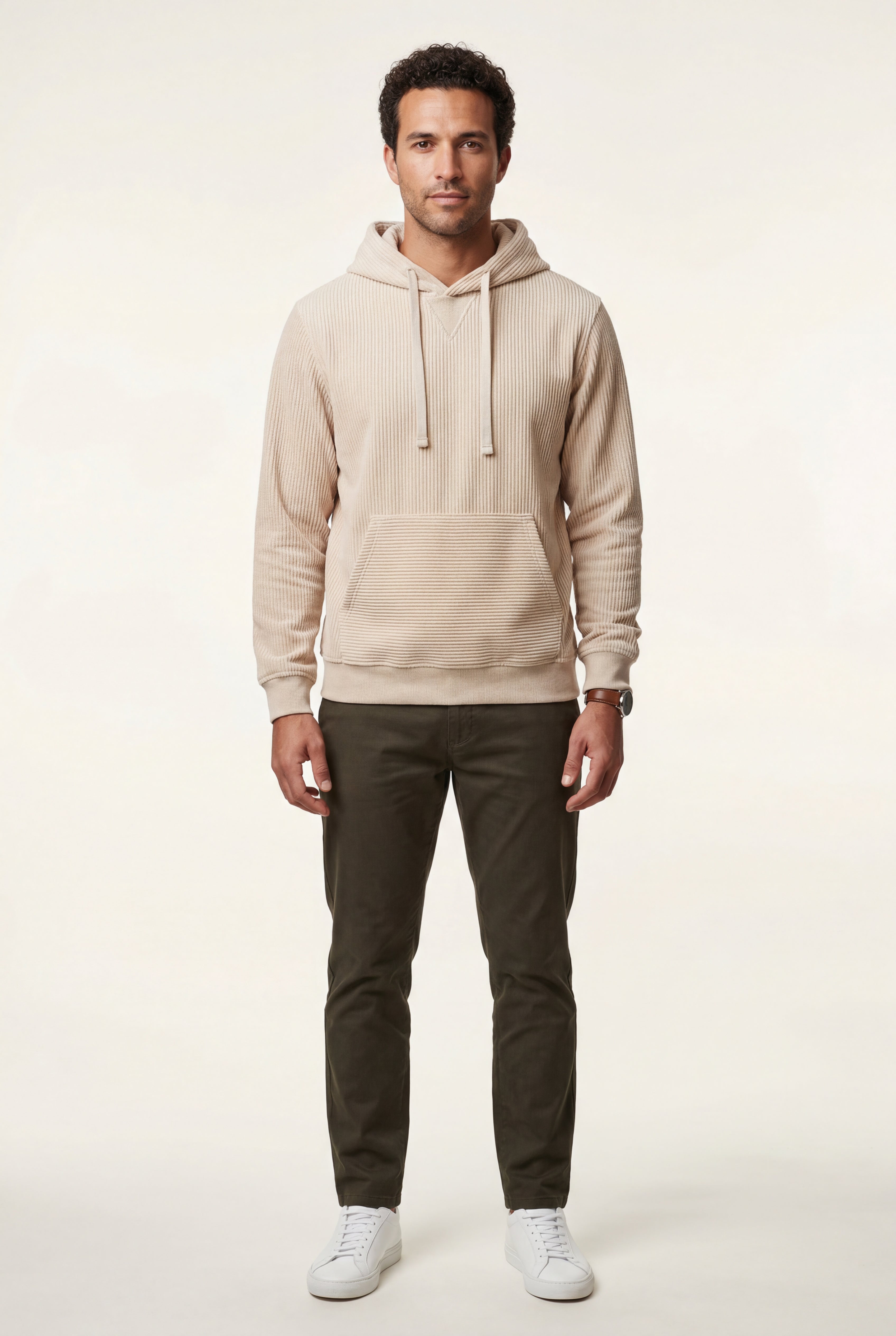 Liam | Texture Hooded Pullover Jacket with Kangaroo Pocket