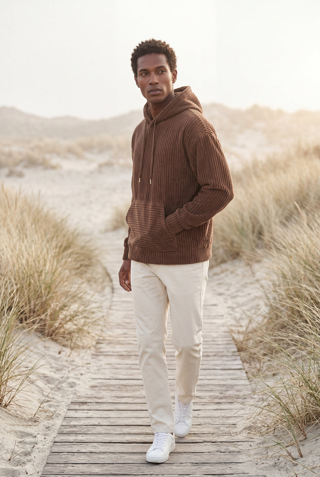 Liam | Texture Hooded Pullover Jacket with Kangaroo Pocket
