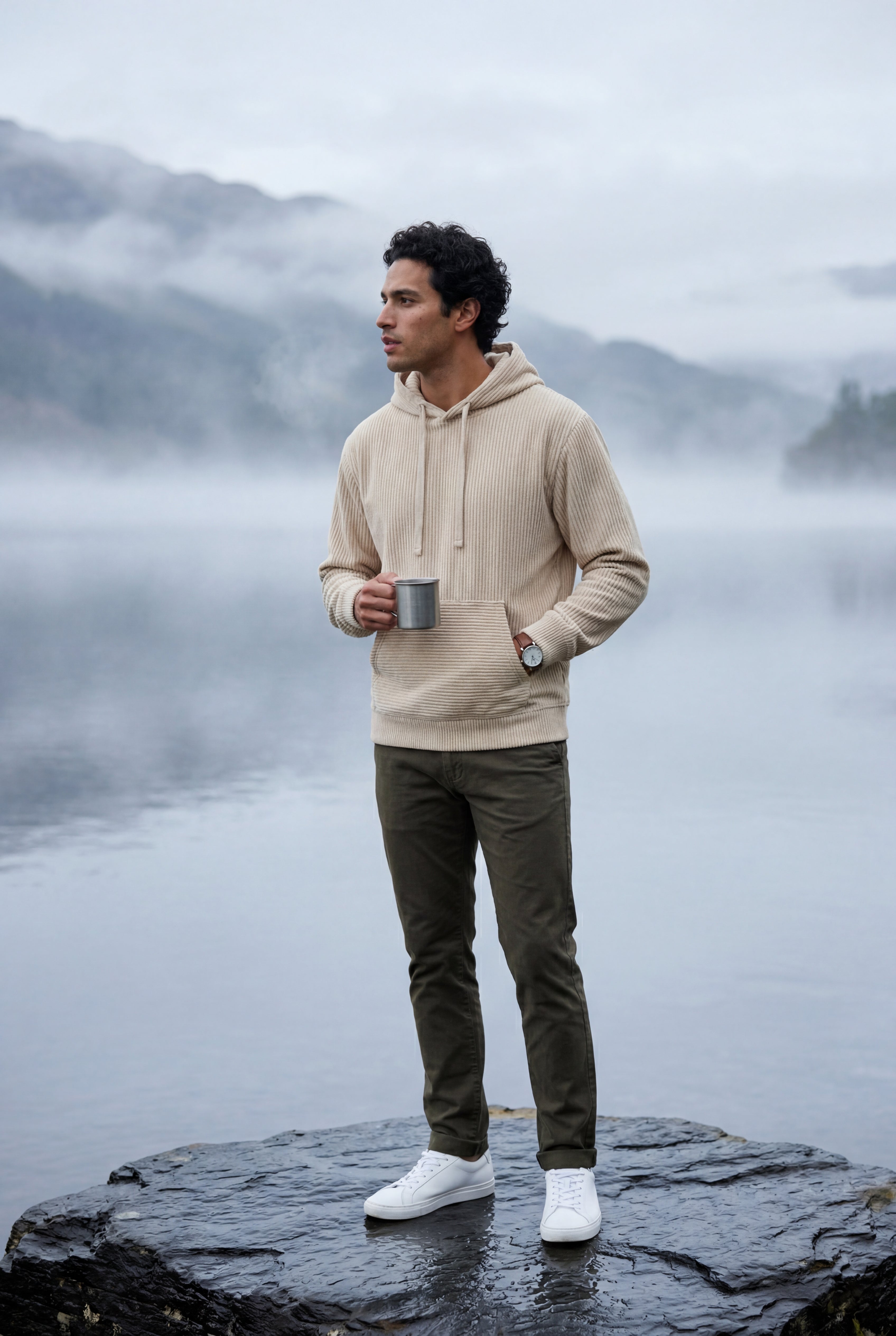 Liam | Texture Hooded Pullover Jacket with Kangaroo Pocket