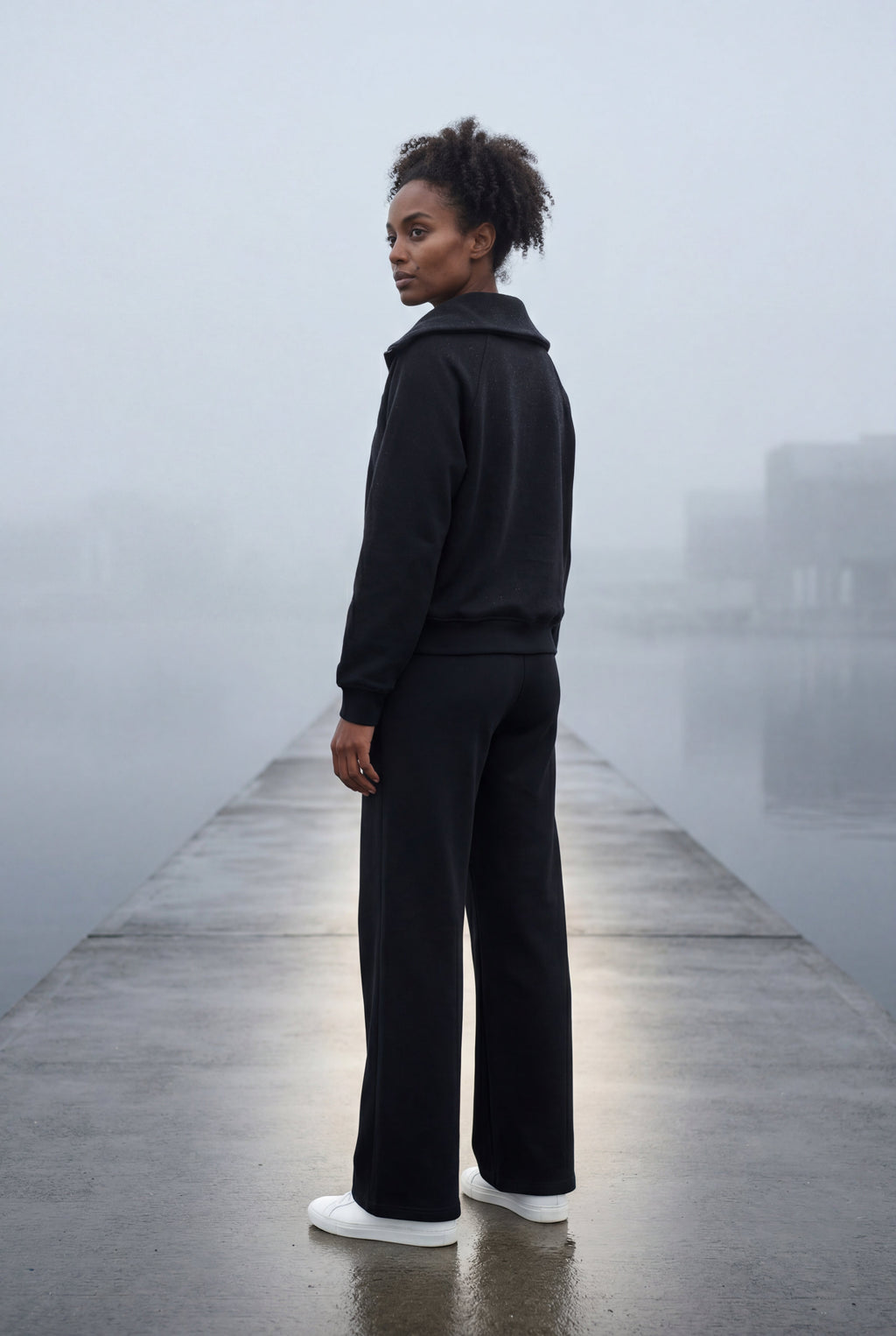 Lia | Wide-leg Zip Collar Lounge Set with Relaxed Pullover