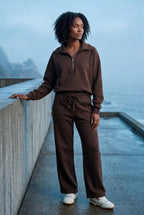 Lia | Wide-leg Zip Collar Lounge Set with Relaxed Pullover