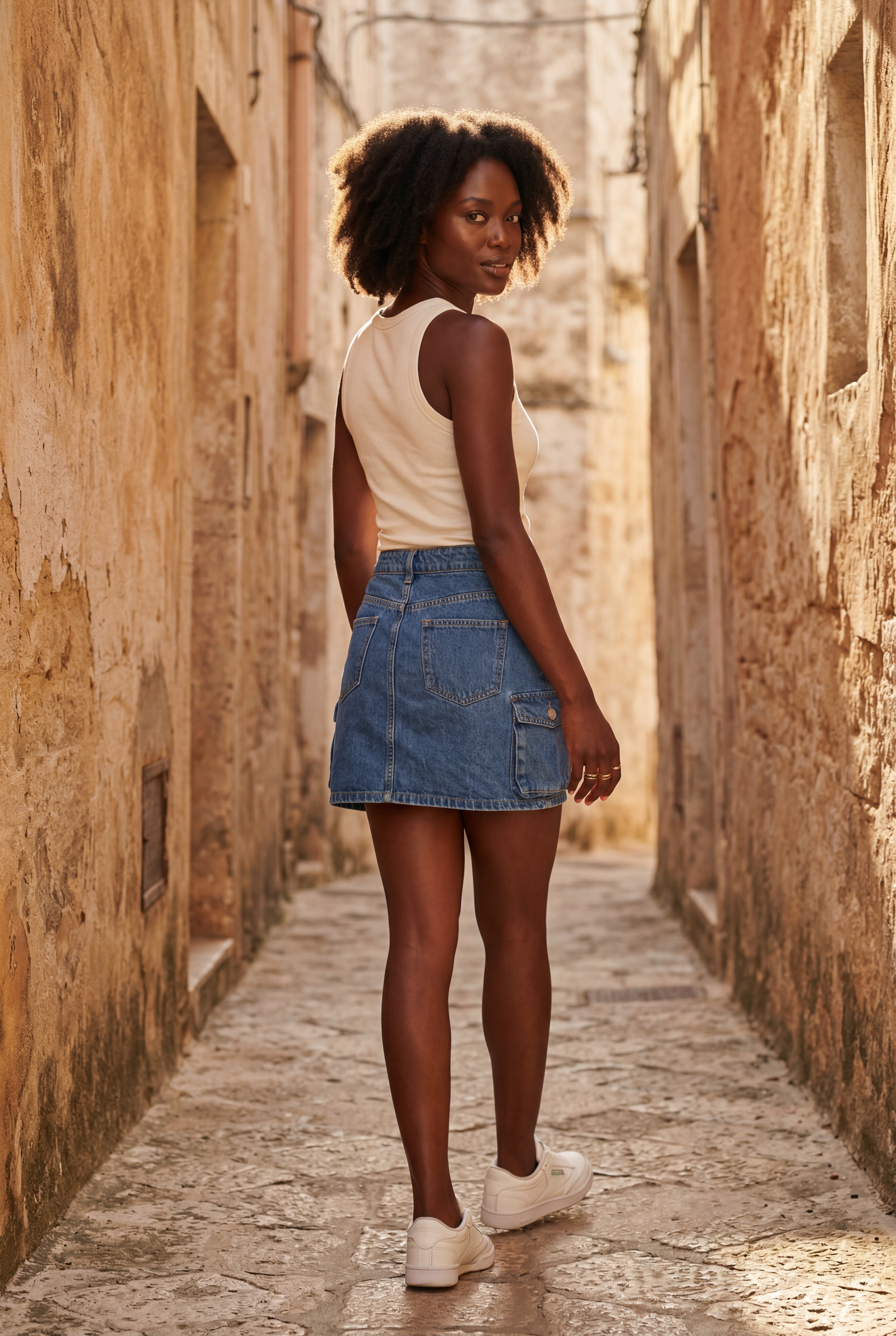 Alyssa | Cargo Pocket A-Line Mini Skirt with Flap Details For Women